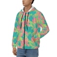thumbnail image 3 of Honeii Colorful Palm Leaves Print Hoodies for Men, Pullover & Full Zip, Breathable Zip up Hoodie, Sweatshirt-Small, 3 of 5