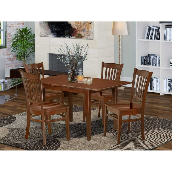 East West Furniture Dining Room Set Mahogany, NOGR5-MAH-W