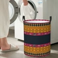 thumbnail image 4 of DouZhe Grands Paniers à Linge Pliables Étanches, Imprimés Rétro Style Tribal Africain Circular Hamper avec Poignées, 4 of 6