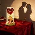 thumbnail image 3 of Valentines Day Heart-shaped Preserved Flower Night Light - Decorations 2026 & Valentine's Day Gifting, Decorative Table Lamp for Restaurant/Bedroom/Bar, for Women on Anniversary, 4.33*8.66in, A, 3 of 6