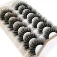 thumbnail image 6 of Changmaius  False Eyelashes Fluffy Cat Eye Look 8D Crossed Wispy Natural Faux Mink Lashes Fake Eyelashes 7 Pairs Pack, 6 of 7