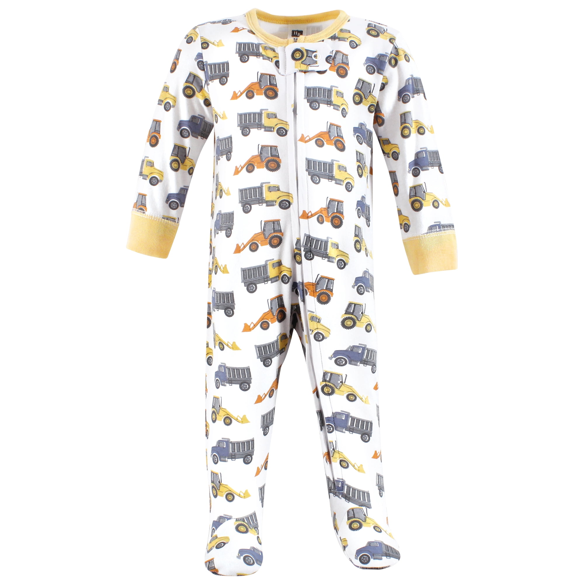 Hudson Baby Infant Boys Cotton Sleep and Play, Construction Trucks, 0-3 Months