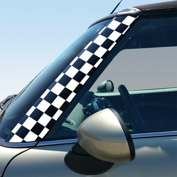 Checkers Pillar Vinyl Decals for 2nd Gen MINI Cooper R55 R56 R57 - Set of 2 - Choose Color - [WHITE]