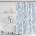 thumbnail image 6 of 54x78 Inch Shower Curtain Decorative Ocean Shell Bathtub Bath Curtains Fabric Waterproof Bathroom Decor, Summer Coastal Seashells Texture Light Blue Small Stall Shower Curtain Set with 12 Hooks, 6 of 7