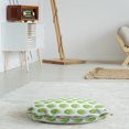 thumbnail image 3 of Agave Round Floor Cushion with Handle, Digital Illustration of Cactus Exotic Plant Motifs Print on Plain Backdrop, Pillow for Living Room & Dorms, 18" Round, White and Lime Green, by Ambesonne, 3 of 4
