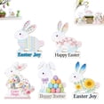 thumbnail image 4 of YWIYIUD 1PC Wooden Easter Rabbit Table Decorations Easter Hand Painted Rabbit Ornaments Tabletop Centerpieces Tiered Tray Decor for Spring Easter Indoor Home Party Patio Yard Decor 6.5inch, 4 of 5