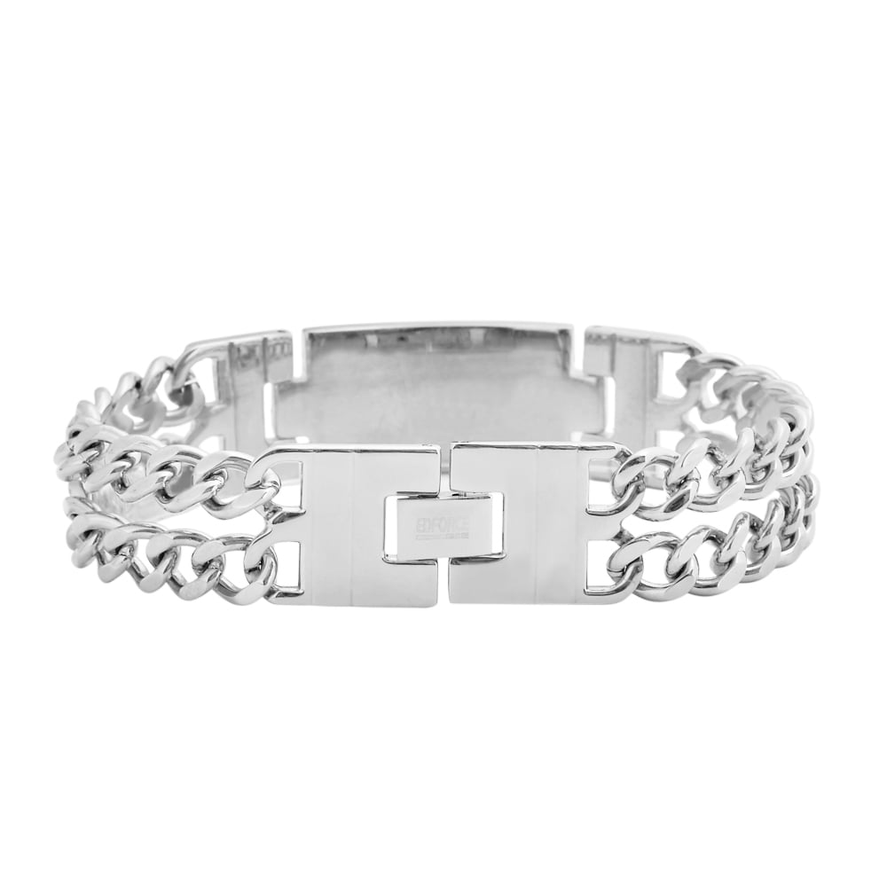 Men's Stainless Steel Puerto Rico Flag Link Bracelet, 8.5 Inches