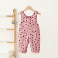 thumbnail image 2 of Agkizg Toddler Baby Girls Summer Jumpsuit, Sleeveless Casual Romper for Kids, Children's Corduroy Heart-shaped Printed Overalls, Sizes 2-8 Years, 2 of 5
