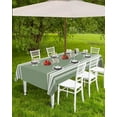 thumbnail image 4 of Outdoor Tablecloth with Umbrella Hole and Zipper 60 x 84 Inch Sage Dark Green White Striped Table Cover for Rectangular Tables Waterproof Tabletop Collection for Patio Garden Picnic Camping, 4 of 6