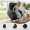 thumbnail image 4 of Felizpace Oversized Power Lift Recliner Chairs for Elderly with Heat and Massage, Dual Motor Infinite Position Recliner, Headrest Adjustment & Hidden Storage, Breathable Leather, Black, 4 of 9