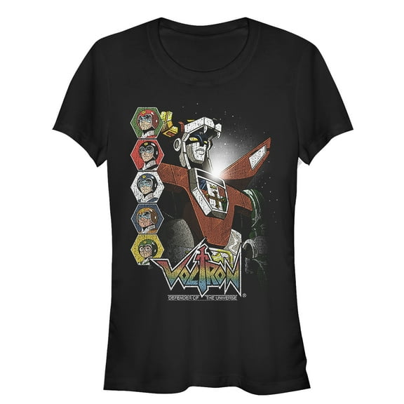 Junior's Voltron: Defender of the Universe Character Panels Graphic Tee Black X Large