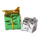 thumbnail image 1 of 2 cajas para árbol de Navidad de casa de muñecas, escala 1/12, envueltas en papel de aluminio. Verde Argenta, 1 of 9