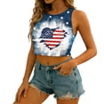 thumbnail image 5 of TEAJOPSUU July 4th Halter Tops for Women Stars and Stripes Heart Summer Sleeveless Red White Blue Crop Tank Tops B-Multicolor, 5 of 6