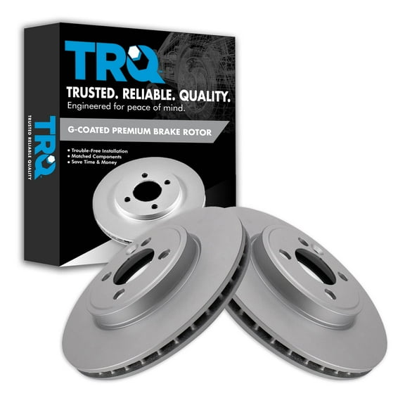 TRQ Front Brake Rotors Set Vented Premium G-Coated Fits Select 2007-2015 Mini Cooper