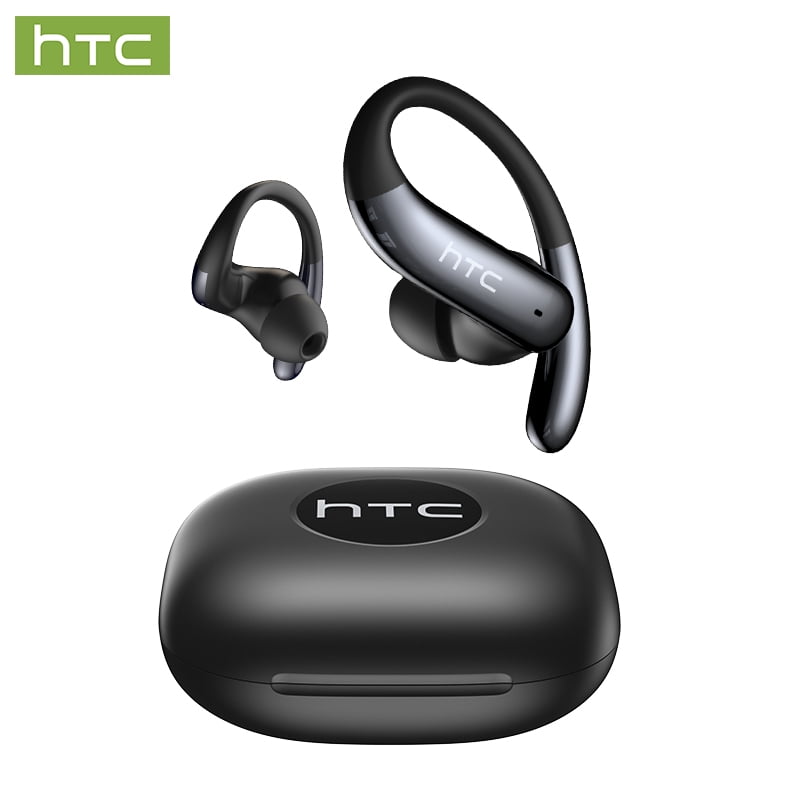 HTC NE63 Wireless Bluetooth 6.0 Open In Ear Earbuds, AI Translator, Noise-Cancelling Headphones, 130+ Languages, 30H,Black