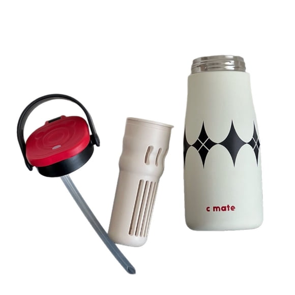 Termo con diseño geométrico contrastante: fabricado en acero inoxidable 316, elegante diseño geométrico contrastante, retención del calor y conservación del frío durante 24 horas.