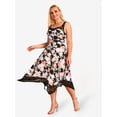 thumbnail image 1 of Rosegal Plus Size Curve Flower Lace Panel Midi Sleeveless Cottagecore Dress Black 4X, 1 of 3