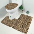 thumbnail image 2 of Brown and Black Leopard Print Bathroom Rugs Sets 3 Piece,Toilet Cover Set,Absorbent Non Slip Bathroom Mats Sets with U-Shaped Contour Rug Toilet Rug Set, 2 of 5