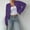 Purple, variant on IMENGL Women's button down long sleeve crewneck crop cardigan, Gold M, Size M-2XL
