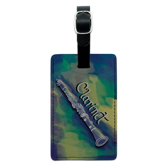Graphics and More Clarinet - Musical Instrument Music Woodwinds Rectangle Leather Luggage ID Tag