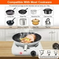 thumbnail image 3 of Countertop Single Coiled Burner 1000W Electric Hot Plate 5 Temperature Control Kitchen Cooker Stove with Non Slip Rubber Feet Easy to Clean White, 3 of 12