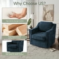 thumbnail image 3 of UIXE Swivel Accent Chair for Living Room, Modern Upholstered Barrel Arm Chair, Comfy Club Reading Chairs for Adults, Chenille Navy, 3 of 8
