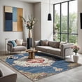 thumbnail image 3 of GLN Rugs Anatolium - Indoor, Machine Washable Area Rug 6'6"x9'6" Turkish Blue Home Carpet, 3 of 8