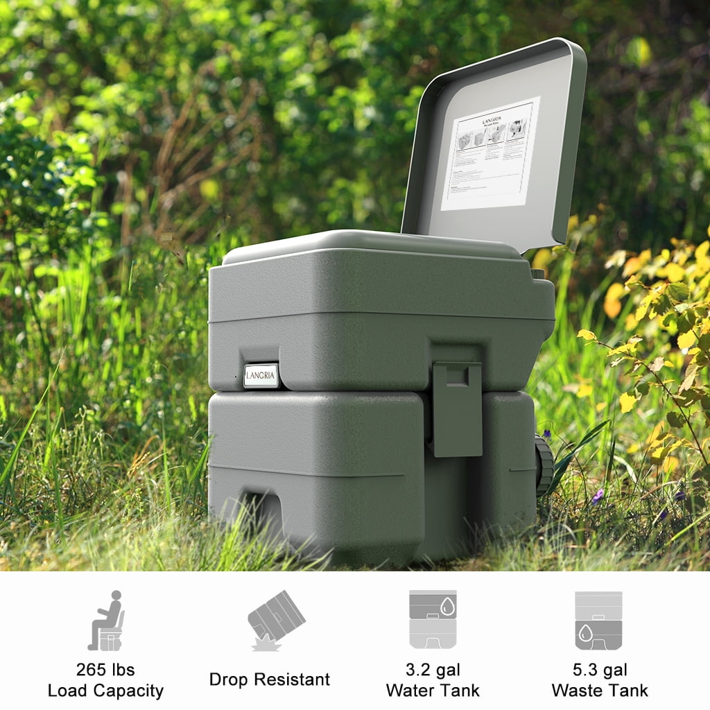 LANGRIA 5.3 gal Portable Toilet