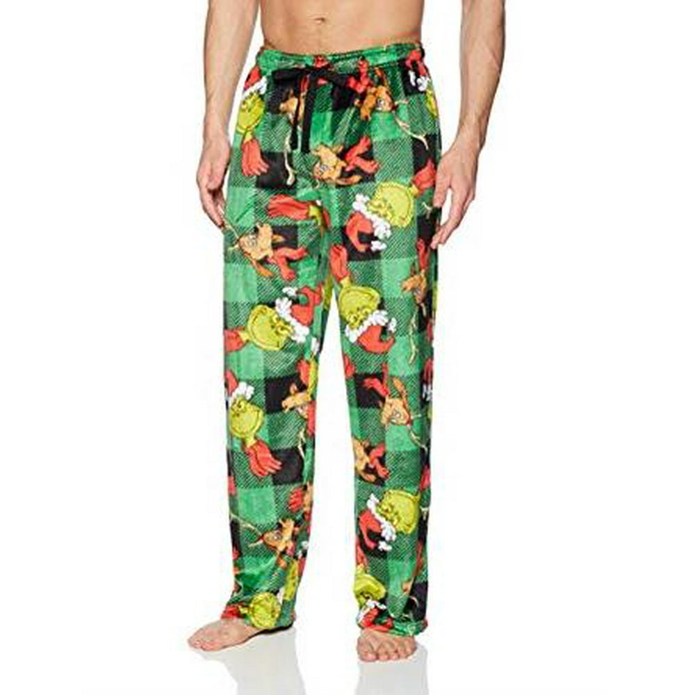 Dr. Seuss Dr. Seuss Mens Pajama Pants The Grinch Microfleece Costume