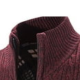 thumbnail image 6 of Tuphregyow Men Shawl Collar Cardigans Casual Long Sleeve Zip Down Solid Trendy Open Front Sweaters Chunky Winter Outwear Slim Knit Sweater Pockets Red M, 6 of 9