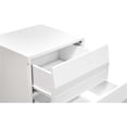 thumbnail image 2 of Best Master Spain 2-Drawer Poplar Wood Bedroom Nightstand in White/Silver Base, 2 of 2