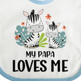 thumbnail image 4 of Inktastic Zebra My Papa Loves Me Boys or Girls Baby Bib, 4 of 4