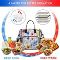thumbnail image 4 of OBREWU Pioneer Flower Women's Insulated Leakproof Large Lunch Bag, Oxford Cloth, 4 of 7