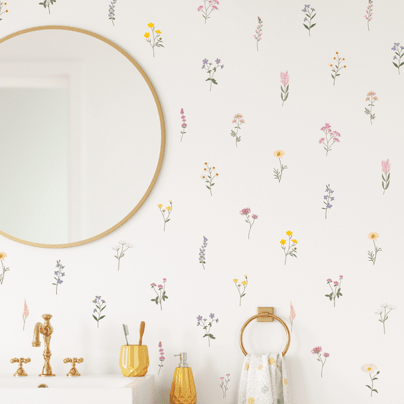 Wall Palz Wildflower Vinyl Wall Decals Peel and Stick Room Decorations