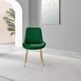thumbnail image 4 of Furniturebox UK Pesaro Modern Adult Velvet Green Dining Side Chairs, Set of 2, 4 of 6