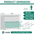 thumbnail image 3 of 2 Drawer File Cabinet with Lock,Lateral File Cabinet,35.4" W File Cabinets for Home Office,Metal File Cabinet for Hanging Files Letter/Legal/F4/A4 Size (White-Assembly Required), 3 of 9