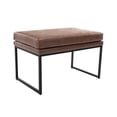 thumbnail image 4 of 7th Haven Inc. WOVENBYRD 30.5" Decorative Pillowtop Ottoman Grey Velvet, 4 of 5