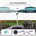 thumbnail image 4 of Purple Leaf 10ft Outdoor Patio Umbrella - Offset Cantilever Design with 360° Rotation, Turquoise Blue Round Market Umbrella for Deck, Pool, and Garden, 4 of 10