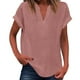 thumbnail image 1 of Camiseta sin mangas de verano para mujer, corte holgado, cuello en V plisado, sin mangas, bajo curvo, fluida, 1 of 5