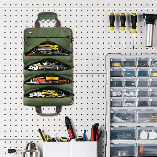 Portable Folding Tool Storage Bag Roll Up Tool Kit for Efficient Organization Ideal Electrical Hardware Storage Compact Design for Car Mechanic and Handyman Use