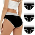 thumbnail image 2 of ATOYSOY Women's Period Underpants Plus Size Hip Lifting Cotton Panties, 3 Pack Multipack Solid Leak Proof Panty Comfy Stretchy Shapewear Control Briefs for Ladies Black XXXL, 2 of 9