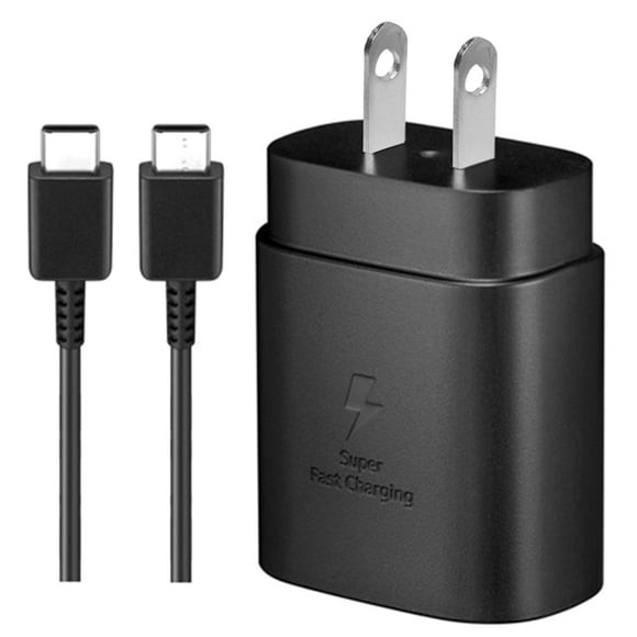 juego de cargador rápido para teléfono de 25 W, tipo C, compatible con Samsung (enchufe estadounidense).