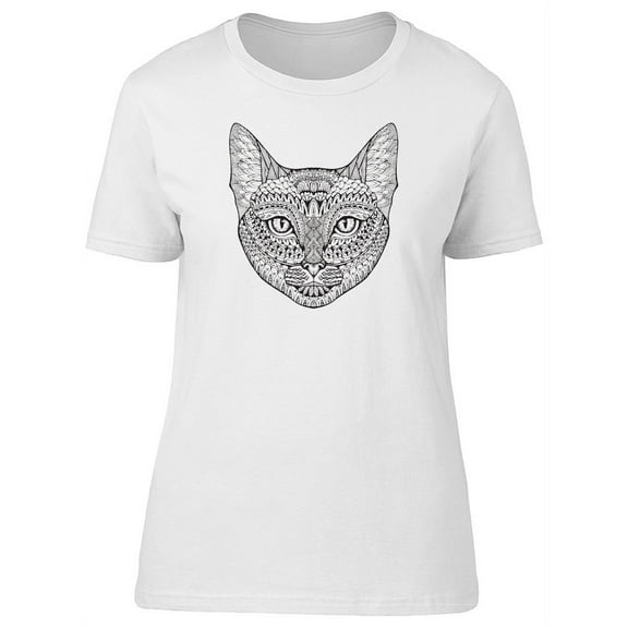Boho Cat Head B&W Tee Women's -Image by Shutterstock