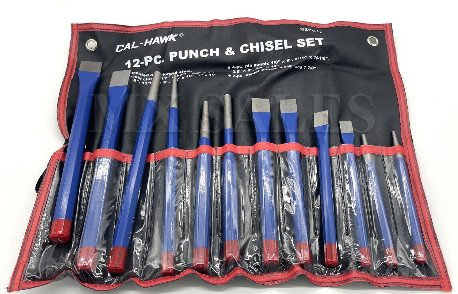 12 PC MECHANIC INDUSTRIAL STEEL METAL PUNCH AND CHISEL TOOL SET