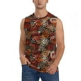thumbnail image 2 of Fotbe Men's Coffee Stamp Print Men's Sleeveless Muscle Tank Tops Casual T-Shirts for Gym Workout Beach-XX-Large, 2 of 8
