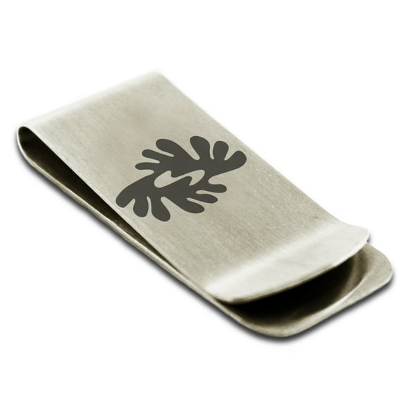 Stainless Steel Aztec Peace Rune Engraved Money Clip Credit Card Holder