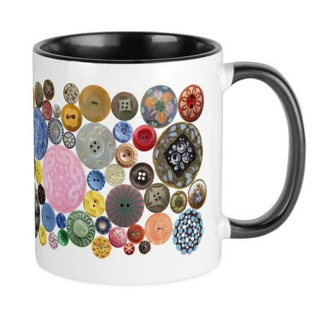 

CafePress - Button Mugs Mug - Ceramic Coffee Tea Novelty Mug Cup 11 oz