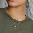 thumbnail image 3 of Turandoss Layered Chain Crescent 14K Gold Plated Long Necklace Stack for Women Adjustable Moon Pendant Chain Trendy Personalized Jewelry Birthday Gifts for Women Her, 3 of 7