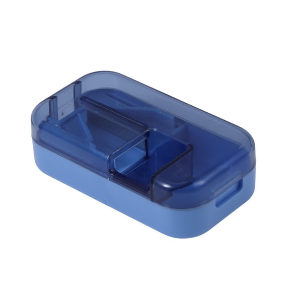 Unique Bargains 1 Pc Pill Cutter Portable for Travel Blue