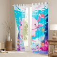 thumbnail image 3 of Castle Fairy Cute Marine Salamander Blackout Curtains Set of 2 (52x84 Each) for Preppy Children Teens,Ocean Animal Axolotl Window Curtains,Underwater World Curtains and Drapes, 3 of 6